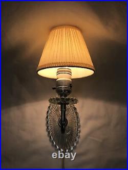 Antique Vtg Glass Wall Sconce Lamp Art Deco 1920s 1930s 1940s Hobnail Feminine