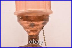 Antique Woman Nude Figural Table Lamp Art Deco 16 Light Sky Scraper Shade VTG