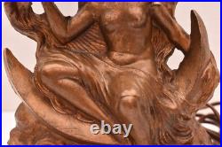Antique Woman Nude Figural Table Lamp Art Deco 16 Light Sky Scraper Shade VTG