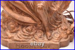 Antique Woman Nude Figural Table Lamp Art Deco 16 Light Sky Scraper Shade VTG