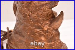 Antique Woman Nude Figural Table Lamp Art Deco 16 Light Sky Scraper Shade VTG