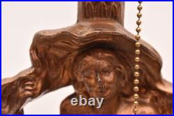 Antique Woman Nude Figural Table Lamp Art Deco 16 Light Sky Scraper Shade VTG