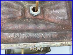 Antique art deco RICHLITE 397 desk bankers lamp skyscraper base, clamshell shade