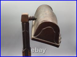 Antique art deco RICHLITE 397 desk bankers lamp skyscraper base, clamshell shade