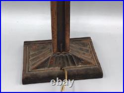 Antique art deco RICHLITE 397 desk bankers lamp skyscraper base, clamshell shade