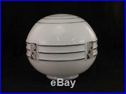 Antique c1930 Art Deco Ceiling LampLightGlass Globe Shade3.5 FitterVGC
