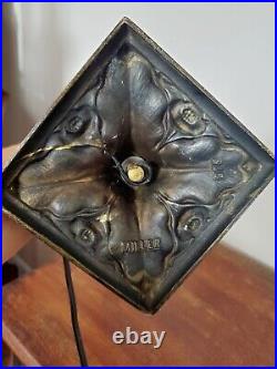 Antique c. 1920 Art Deco Signed Miller Lamp with Pancake Shade