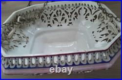 Antique openwork ceramic hanging chandelier lamp Art Deco Italy Italy