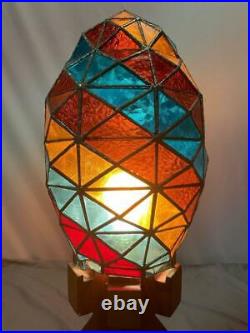 Antiqued Art Deco Stained Glass Table Lamp 1920's