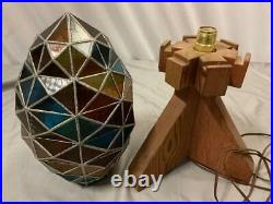 Antiqued Art Deco Stained Glass Table Lamp 1920's