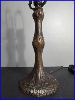 Antiques, Art Deco Fleur de Lis Table, Bronze Lamp Base with Patina