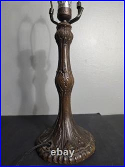 Antiques, Art Deco Fleur de Lis Table, Bronze Lamp Base with Patina