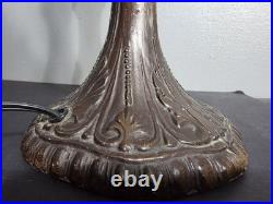 Antiques, Art Deco Fleur de Lis Table, Bronze Lamp Base with Patina