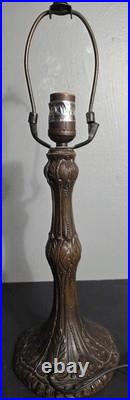 Antiques, Art Deco Fleur de Lis Table, Bronze Lamp Base with Patina