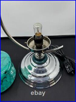Art Deco 1930's Australian Working Chrome Plated C Lamp With Rare Colour Shade Art Deco 1930's Australian Working Chrome Plated C Lamp With Rare Colour Shade