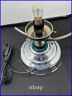 Art Deco 1930's Australian Working Chrome Plated C Lamp With Rare Colour Shade