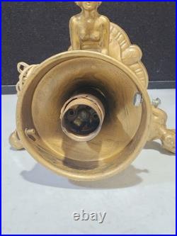 Art Deco 3 FLAPPER LADIES Cast Spelter Metal Lamp NO SHADE