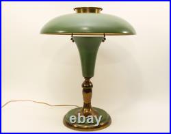 Art Deco All Metal Desk Or Table Lamp Mushroom Shade Original 1930s/40s