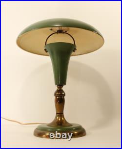 Art Deco All Metal Desk Or Table Lamp Mushroom Shade Original 1930s/40s