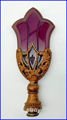 Art Deco Amethyst Art Glass Lamp Finial Chicago Czech Republic