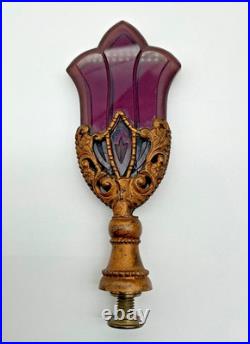 Art Deco Amethyst Art Glass Lamp Finial Chicago Czech Republic