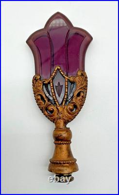 Art Deco Amethyst Art Glass Lamp Finial Chicago Czech Republic