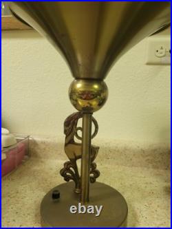 Art Deco Antelope Table Torchiere Lamp