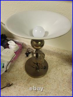 Art Deco Antelope Table Torchiere Lamp