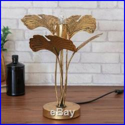 Art Deco Antique Gold Palm Tree Table Lamp Metal Light 47.5cm