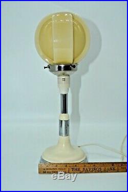 Art Deco Aust 1930's Bakelite & Chrome Electric Working Lamp Uranium Glass Shade