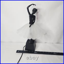Art Deco Ballerina Statue Desk Lamp with Glass Skirt Shade 16 Tall
