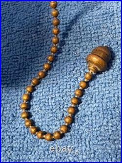 Art Deco Black Lamp Base 12 Shade Holder Working Hubbell Acorn Pull Socket #32