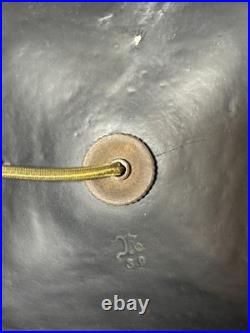 Art Deco Black Lamp Base 12 Shade Holder Working Hubbell Acorn Pull Socket #32