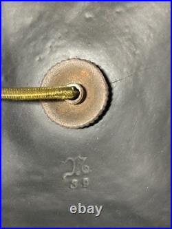 Art Deco Black Lamp Base 12 Shade Holder Working Hubbell Acorn Pull Socket #32