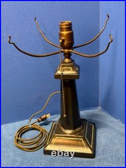 Art Deco Black Lamp Base 12 Shade Holder Working Hubbell Acorn Pull Socket #32 Art Deco Black Lamp Base 12 Shade Holder Working Hubbell Acorn Pull Socket #32