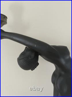 Art Deco Black Nude Lady Table Lamp Max Le Verrier Reproduction