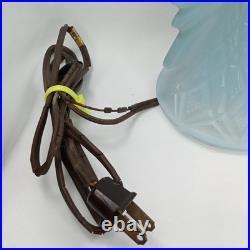 Art Deco Boudoir Lamp Frosted Blue Glass Hobnail 1920s