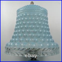 Art Deco Boudoir Lamp Frosted Blue Glass Hobnail 1920s