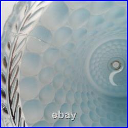 Art Deco Boudoir Lamp Frosted Blue Glass Hobnail 1920s