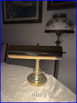 Art Deco Brass Adjustable Bankers Desk Piano Table Lamp Made USA