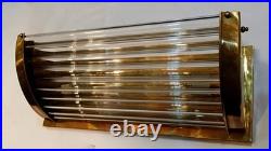 Art Deco Brass Glass Rod Wall Sconce Vintage Ship Passageway Vanity Light Lamp