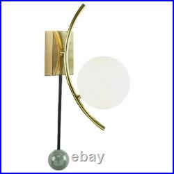 Art Deco Brass Helio Wall Sconce Black Powder Coated Sage Wood Handmade Lamp