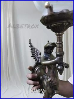 Art Deco Brass Mermaid Wall Sconce Vintage Art Nouveau Antique Lamp