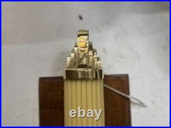 Art Deco Brass Yellow Glass Rod Wall Sconce, Vintage Decorative Wall Light