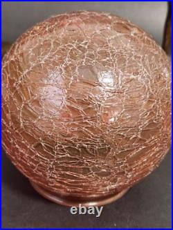 Art Deco Bronze 2 Nudes Table Lamp with Pink Globe