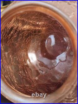 Art Deco Bronze 2 Nudes Table Lamp with Pink Globe