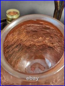 Art Deco Bronze 2 Nudes Table Lamp with Pink Globe Art Deco Bronze 2 Nudes Table Lamp with Pink Globe