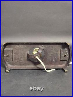 Art Deco Bronze 2 Nudes Table Lamp with Pink Globe