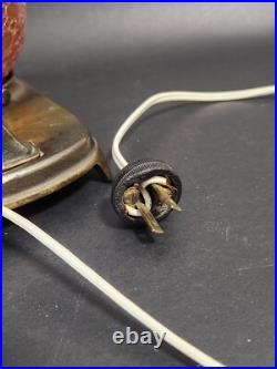 Art Deco Bronze 2 Nudes Table Lamp with Pink Globe