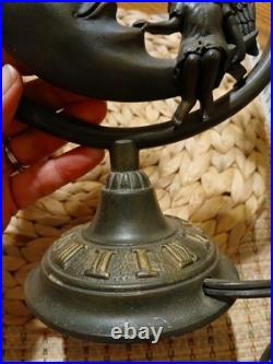 Art Deco Bronze Color Celestial Fairy Moon Stars Double Shade Lamp- Works